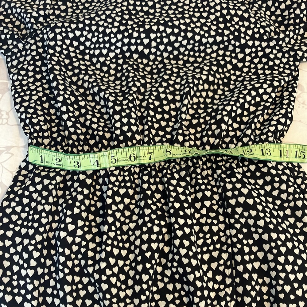 J Crew heart print elastic waist cute long sleeve dress work school EUC 2 love - Picture 9 of 13